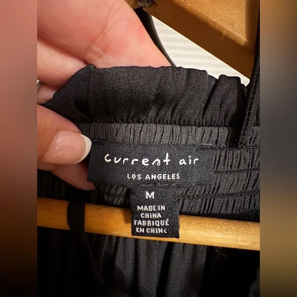 ANTHROPOLOGIE CURRENT AIR Satin Black Coquette Stylish Chic Pleated Mini Dress - Picture 4 of 7